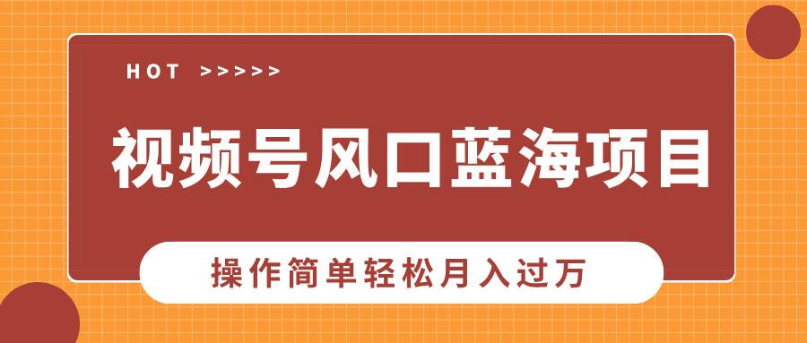 (1.9)视频号风口蓝海项目，中老年人的流量密码，操作简单轻松月入过万