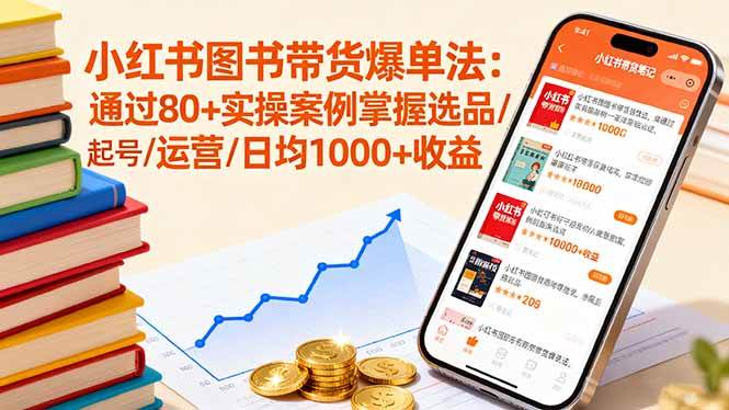 (9.17)小红书图书带货爆单法：通过80+实操案例掌握选品/起号/运营/日均1000+收益