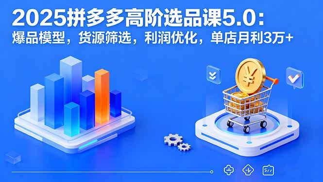 (9.18)2025拼多多高阶选品课5.0：爆品模型，货源筛选，利润优化，单店月利3万+
