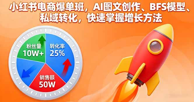 (10.7)小红书电商爆单班，AI图文创作、BFS模型、私域转化，快速掌握增长方法
